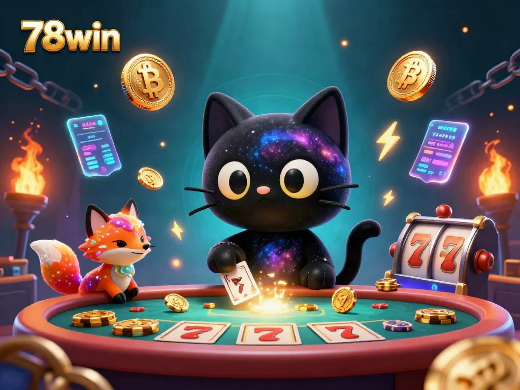 Experience thrilling slots and jackpots at 78win in a vibrant cosmic casino scene.
