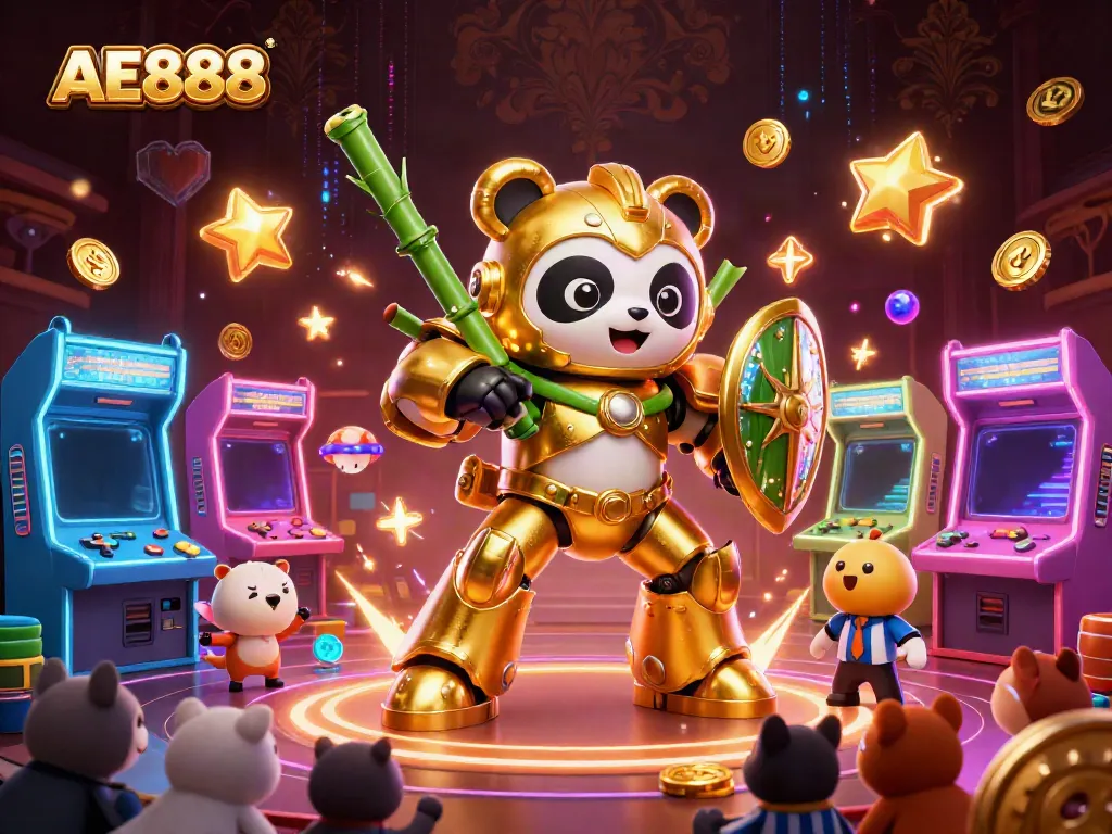 Engage in thrilling gameplay at AE888, featuring vibrant characters and dynamic casino elements.
