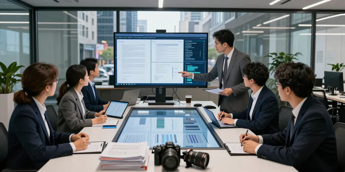 Document fraud detection team collaborating in a modern office, analyzing critical data to prevent fraud.