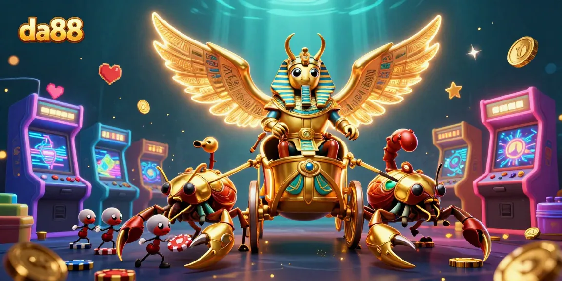 Engage with da88's vibrant casino world through this stunning 3D illustration of classic gaming.