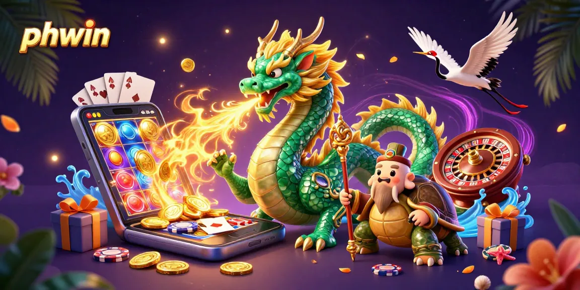 Experience excitement at phwin's dynamic gaming hub with jade dragon, turtle sage, and lucky cranes.