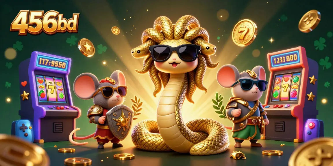Join the excitement at 456bd with a vibrant 3D casino scene featuring Medusa and a warrior mouse.
