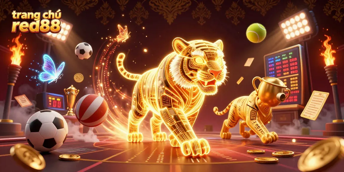 Experience thrilling action at trang chủ red88 with vibrant casino elements and dynamic sports betting imagery.