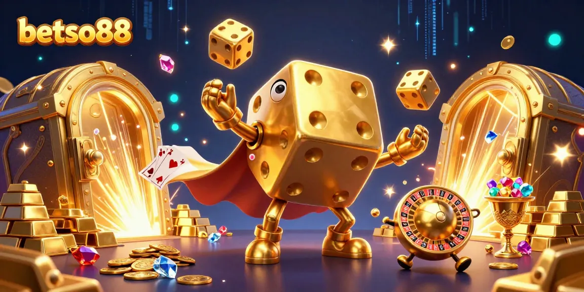 Betso88 players enjoy dynamic gameplay with vibrant golden dice, treasures, and exciting casino elements.