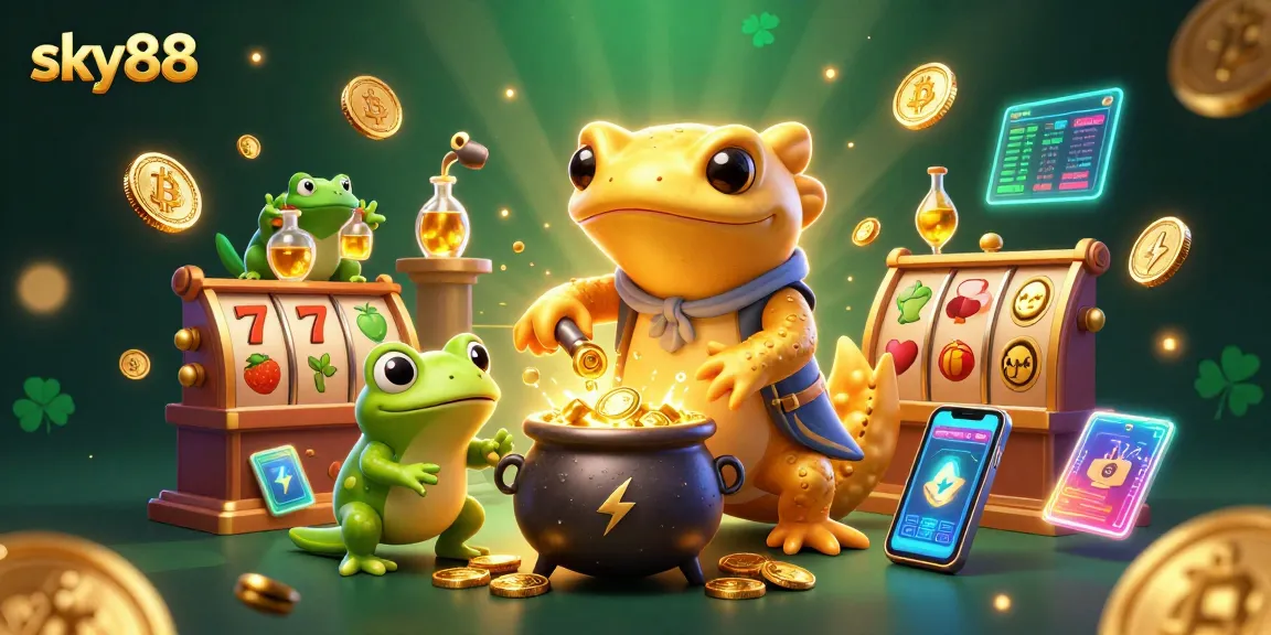 Join the sky88 adventure with a golden salamander alchemist, stirring excitement at the jackpot!
