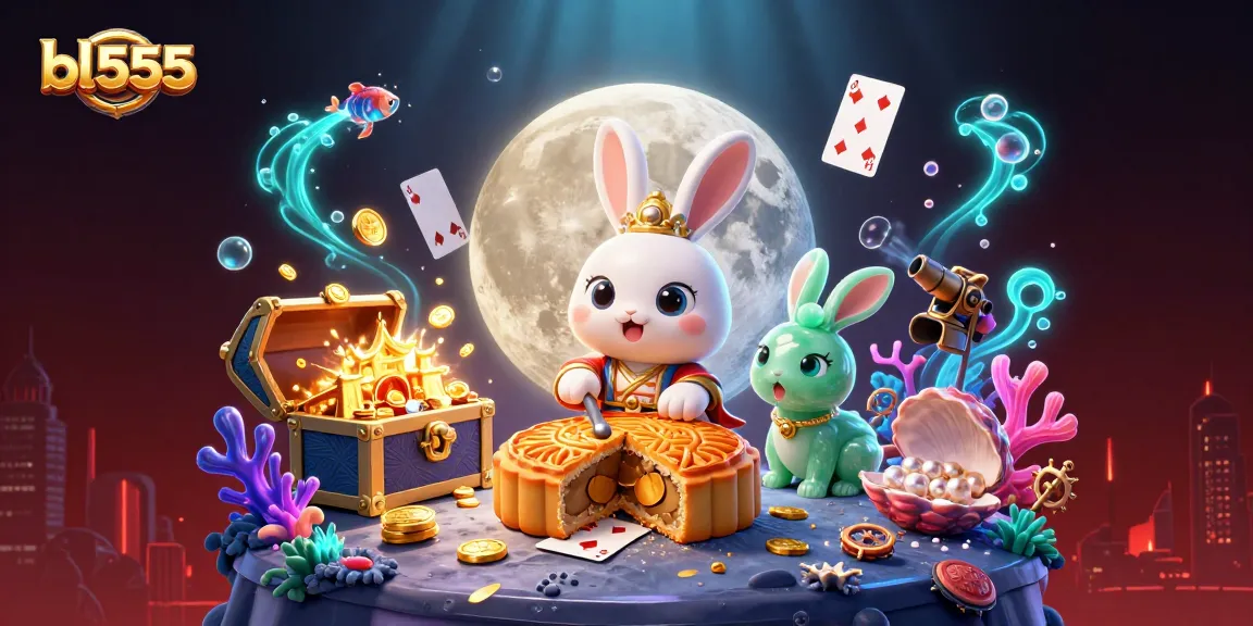 Experience the excitement of bl555 poker games with vibrant moon rabbit illustrations.